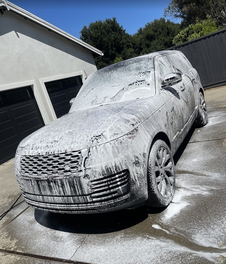 Range Rover — foam wash & two-bucket rinse